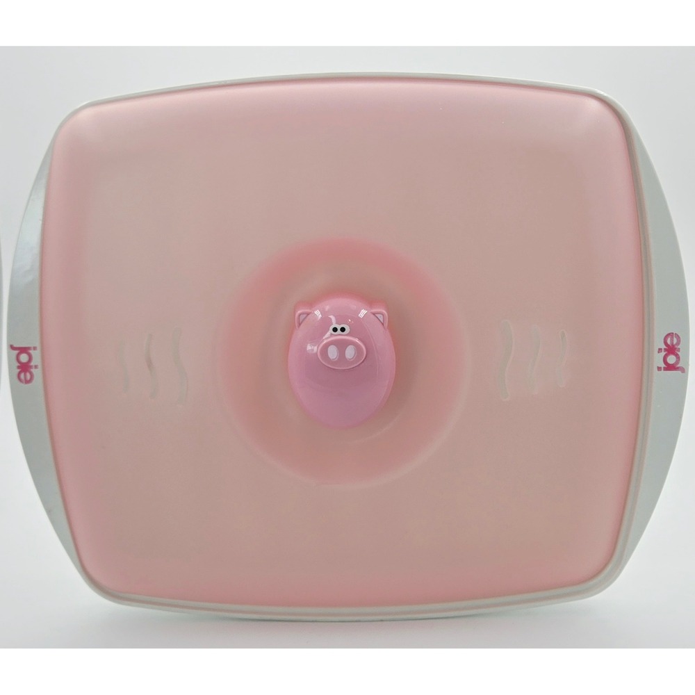 Joie Oink Oink Pig Piggy Microwave Bacon Tray with Lid Pink White Novelty